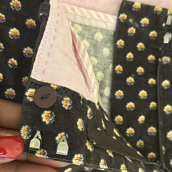 Lands’ End Green Corduroy with Flowers Pants - Picture 15 of 16